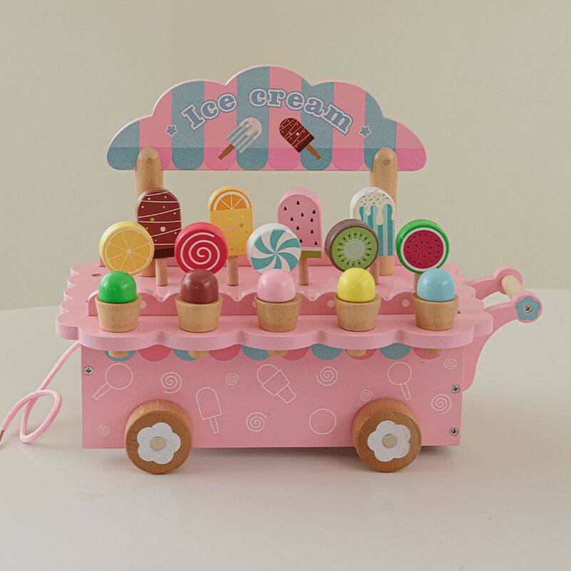 Kids Wooden Ice Cream Cart Toy - Kitchen Appliances Kids review and price