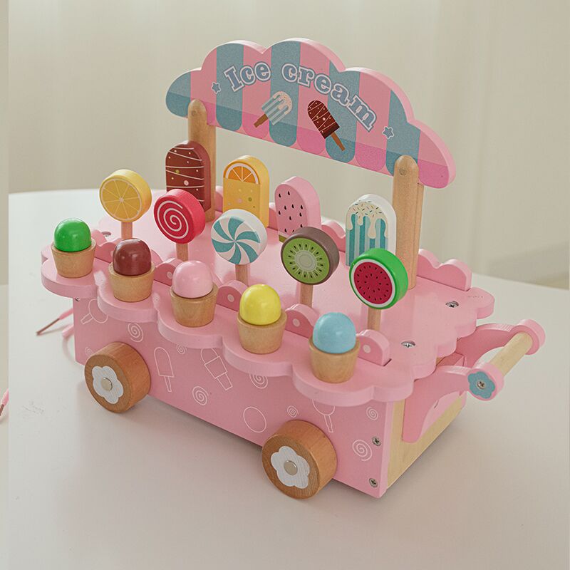Kids Wooden Ice Cream Cart Toy - Kitchen Appliances Kids review and price